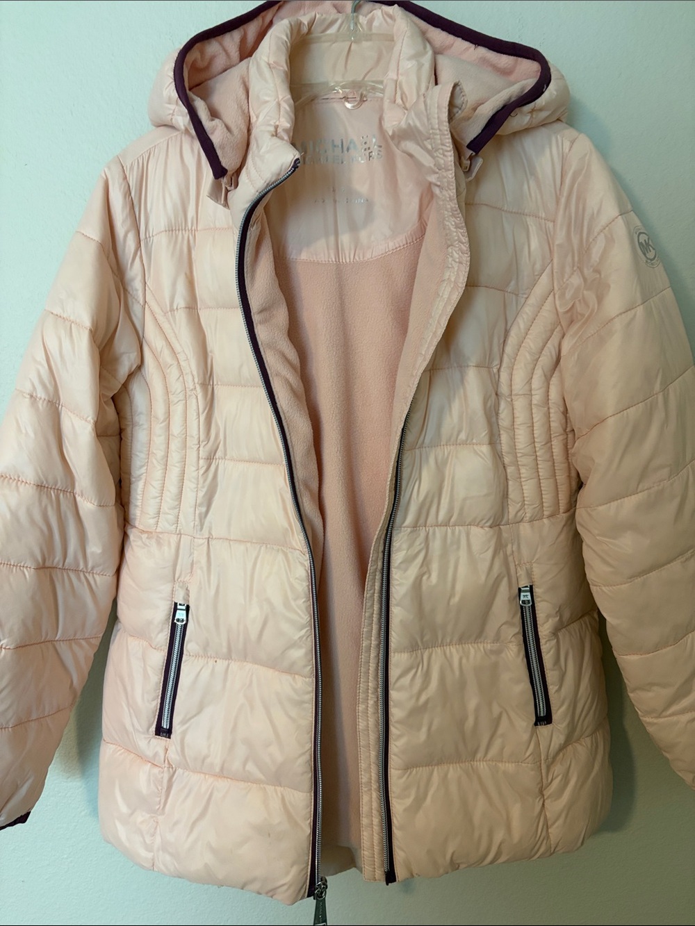 Michael Kors Light Blush Hooded Puffer Jacket